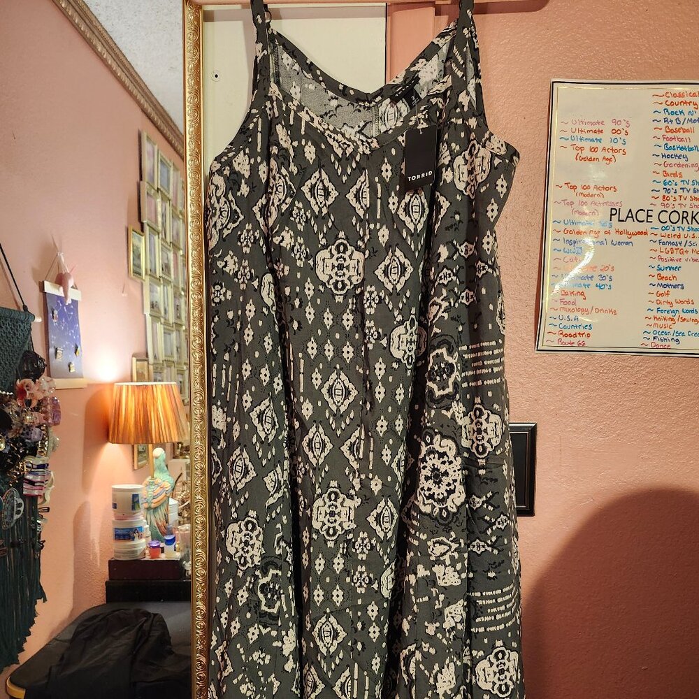 Torrid Green Trapeze Dress - NWT
